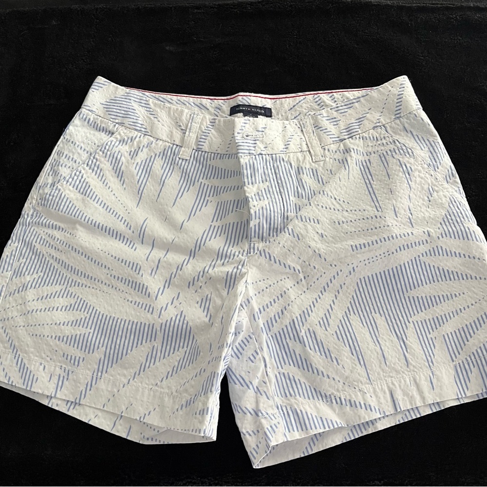 Tommy Hilfiger White Shorts with Blue Stripes